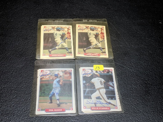 Willie Stargell, Phil Niekro, Ernie Banks (2): all 4 of these are hand signed and come with a certif