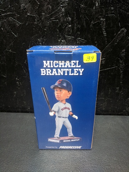Michael Brantley signed bobblehead, silver sharpie, JSA certified, limited edition bobble. Signed on