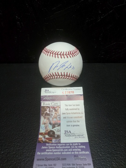 Jose Ramirez signed MBL baseball, blue ink sweet spot, JSA certified,  Ramierez is not signing.