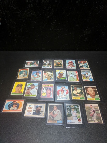 Star collection: Topps cards prior to 1978: Colavito (rookie), Aaron, Crew, Brett, Yount, Fisk, Palm