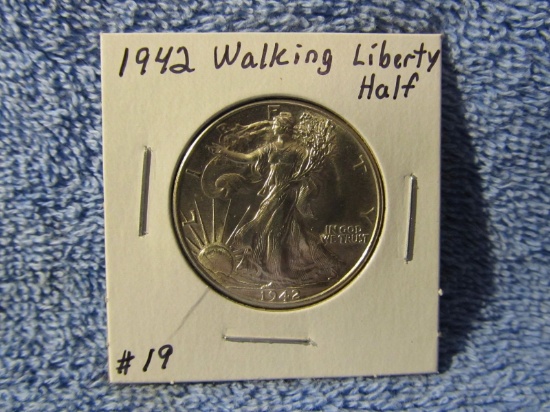 1942 WALKING LIBERTY HALF BU