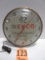 REVCO LIGHTED CLOCK PAM CLOCK CO. 15'' RD. FACE HAS SOME PAINT DAMAGE WORKS NEEDS BULBS