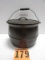 WAGNER CAST IRON BEAN POT WITH LID & WOOD HANDLE