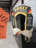 OAKES CARDBOARD CHICKEN FEEDER DISPLAY SIGN 36