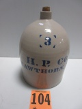 3 GAL. H.P.CO. HAWTHORN  PA. CROCK HAIRLINES