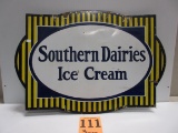 SOUTHERN DAIRIES ICE CREAM SIGN D.S.P. 28''X20'' MARKED MULHOLLAND PHILA . GREAT PIECE