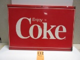 COKE SIGN S.S.HEVY METAL 39''X27'' GOOD EARLY SIGN