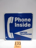 UNITED TELEPHONE SIGN D.S.ALUM. 18'' SQ.
