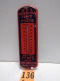 U.S.S. AMERICAN FENCE POST THERMOMETER S.S.P. COSH. OH. WOW RARE & NICE