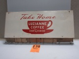 LUZIANNE COFFEE BROWN BAG HOLDER S.S.T. 17''X36'' WOW RARE FIND 2 SMALL TOUGH UP SPOTS
