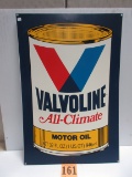 DOUBLE VALVOLINE SIGN ALUM. 24'' X36'' NICE GRAPICS NEWER SIGN  2 SIGNS BOLT TOGETHER