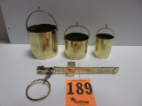 HOWE WINCHESTER BUSHEL SCALE WITH 3 DIFFERENT SIZE BUCKETS ALL BRASS WOW HERE IS A GREAT PIECE