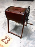 GREAT EARLY PRIMITIVE FLOOR MODEL BUTTER CHURN NICE RED PAINT