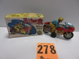 WINNER 95 MOTORCYCLE FRICTION TOY ORIENTAL METAL IND. LIKE NEW WITH ORG. BOX BOX IS ROUGH