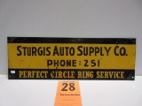 STURGIS AUTO SUPPLY CO. PERFECT CIRCLE RING SERVICE PHONE -251 SIGN D.S. METAL 8'' X24''