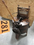 EARLY PRIMITIVE WASHING MACHINE WITH WRINGER LIKE NEW COND. WOW GREAT PIECE