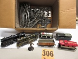 LOT OF TRAINS INCLUDING 2 ENGINES,4 CARS,&TRACK MISC. (MOSTLY MARX)