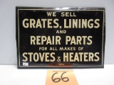 WAVERLY HEATING STOVE 7 HEATER ADV. SIGN TIN FRONT CARDBOARD REVERSE 9''X13''