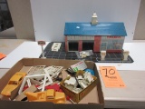 WOLVERINE TOY CO. TEXACO GAS STATION WITH LOTS OF TOYS