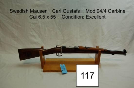 Swedish Mauser    Carl Gustafs    Mod 94/14 Carbine    Cal 6.5 x 55    Condition: Excellent