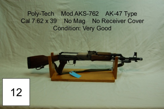 Poly-Tech    Mod AKS-762    AK-47 Type    Cal 7.62 x 39     Condition: Very Good