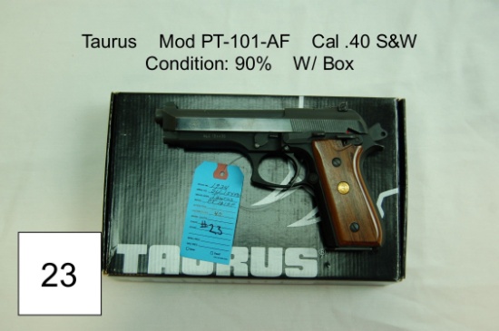 Taurus    Mod PT-101-AF    Cal .40 S&W    Condition: 90% W/ Box