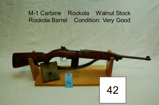 M-1 Carbine    Rockola    Walnut Stock    Rockola Barrel    Condition: Very Good