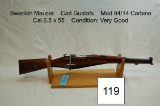 Swedish Mauser    Carl Gustafs    Mod 94/14 Carbine    Cal 6.5 x 55    Condition: Very Good