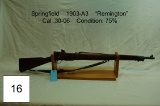 Springfield    1903-A3    “Remington”    Cal .30-06    Condition: 75%
