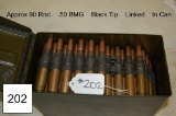 Approx 90 Rnd    .50 BMG    Black Tip    Linked    In Can