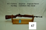 M-1 Carbine    Saginaw    Saginaw Barrel   Condition: Very Good