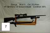 Savage    Mod 11    Cal .223 Rem    W/ Simmons 3-9 Scope & Bipod    Condition: 85%