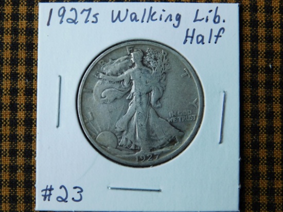 1927S WALKING LIBERTY HALF (BETTER DATE) F