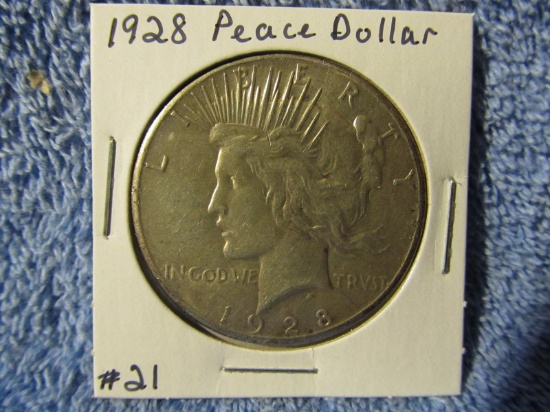 1928 PEACE DOLLAR (NICE KEY DATE) AU