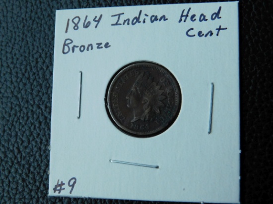 1864 BRONZE INDIAN HEAD CENT (SLIGHT GOUGE ON OBV.) XF