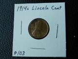 1914S LINCOLN CENT (NICE SEMI KEY) AU