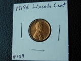 1918D LINCOLN CENT BU