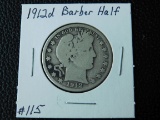 1912D BARBER HALF VG+