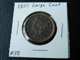 1851 LARGE CENT (LIGHT REV. SCRATCHES) AU