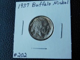 1937 BUFFALO NICKEL (SHARP COIN W/NICE TONING) BU