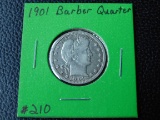 1901 BARBER QUARTER VF