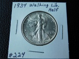 1934 WALKING LIBERTY HALF (NICE) BU