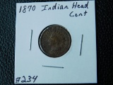 1870 INDIAN HEAD CENT (A SEMI KEY) VG-POROUS