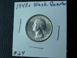 1948S WASHINGTON QUARTER (SHARP) BU