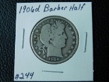 1906D BARBER HALF VG