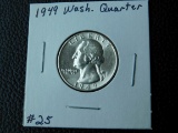 1949 WASHINGTON QUARTER (NICE SEMI KEY) BU