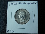 1950D WASHINGTON QUARTER (SHARP) BU