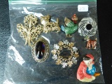 8 PIECES MISC. PINS & MISC. JEWELRY PCS.
