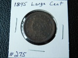 1845 LARGE CENT (CORRODED) XF