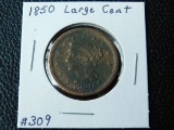 1850 LARGE CENT (POROUS) VF